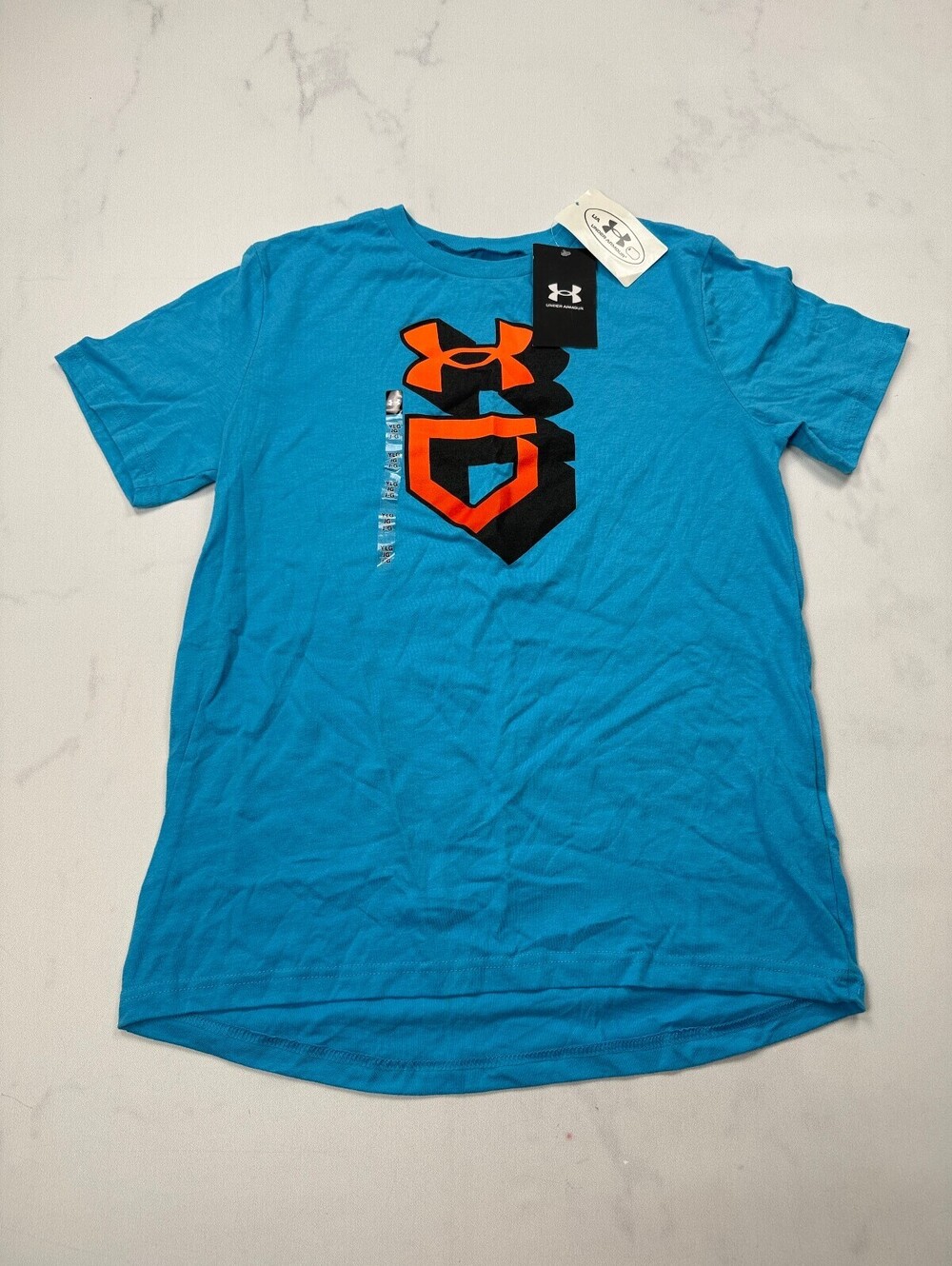 Under Armour Printed T Shirt Turquoise Modern Streetwear - Boys Large